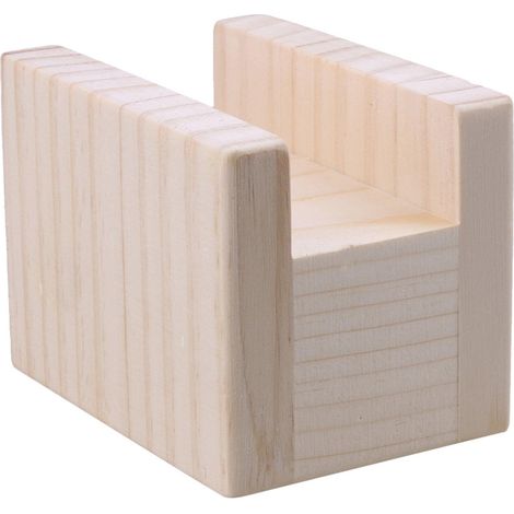 Ensemble de 4 pièces, meubles cubiques en bois de 10 x 7 x 8,5 cm, cadre de lit coffre avec rainures encastrées. (1/5)