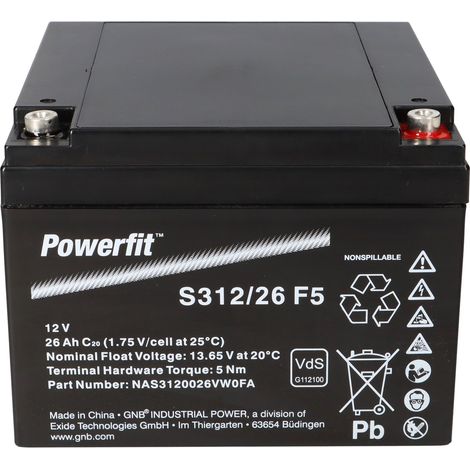 Exide Powerfit Bleiakku AGM 12V 26Ah S312/26 F5 (1/5)