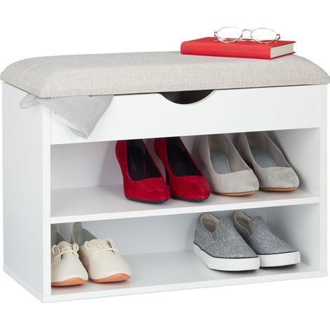 Wei gepolsterte schuhbank 883