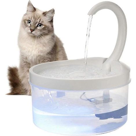 Fuente de agua automática para gatos, fuente de agua LED con cuello de cisne, dispositivo de circulación de agua silencioso (1/4)