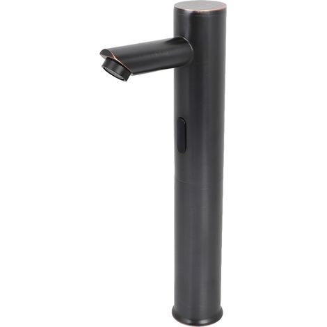 Automatischer Sensor-Waschtisch-Armaturen-Mixer mit berührungsloser Bedienung, schwarze Beschichtung (1/5)