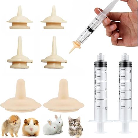 Silicone Feeding Pacifier for Kittens and Puppies, Mini Dummies, with Feeding Syringes for Puppies, Kittens, Squirrels and Other Pets (1/5)