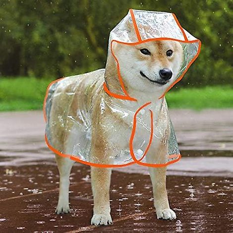 Poncho orange imperméable et coupe-vent pour chien et chiot, petite taille (1/5)