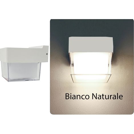 Applique lampada led da parete moderno 7w quadrato bianco luce naturale 4000k (1/5)