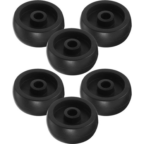 6pcs Roues de Remplacement pour Équipement de Fitness en Plastique PP et Pa, Roues à Rouleaux Centrales Noires pour Vélos d'exercice et Tapis de Course, Mouvement Stable et Lisse (1/5)