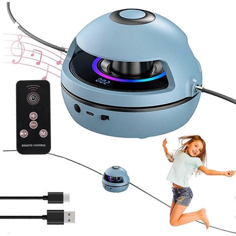 Machine à sauter à la corde avec musique, machine à sauter à la corde électrique automatique intelligente avec haut-parleur Bluetooth et compteur Aquaforge (1/5)