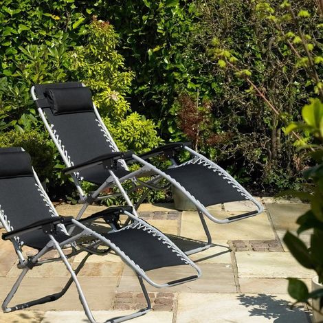 2x Gravity Garden Reclining Sun Chair Loungers (1/5)