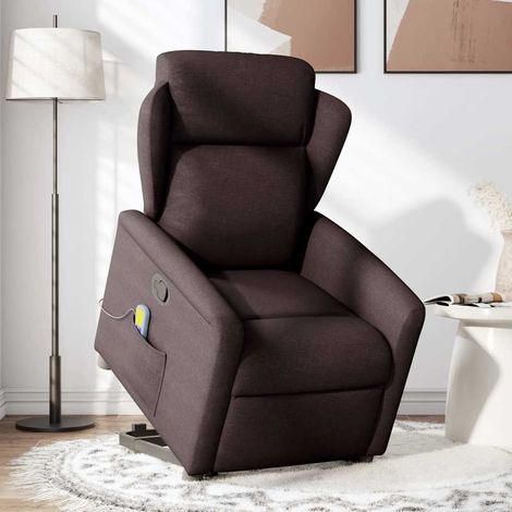 Maison Exclusive - Massagesessel mit Aufstehhilfe Dunkelbraun Sto