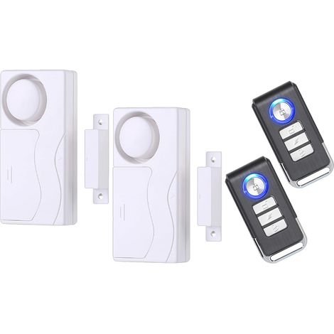 Alarme De Porte avec Télécommande Lot De 2, Fenêtre De Sécurité à Domicile sans Fil, Capteur Magnétique Ouvert, Alerte Antivol pour La Sécurité De La Maison, du Garage, De L'appartement (1/5)