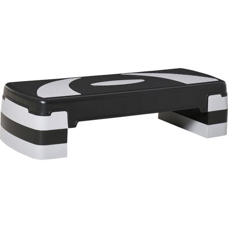 Stepper Fitness Aérobic hauteur réglable 10/15/20 cm surface antidérapante 80 x 31 x 20 cm noir gris (1/5)