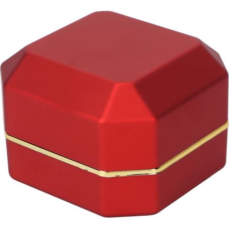 Ring Presentation Box, Storage Gift with Light for Engagement, Wedding, Illuminated Ring Box, Elegant Interior Flocked Design, Jewelry Protection Box (1/5)