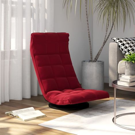 vidaXL Chaise de sol pivotante Rouge bordeaux Velours (1/5)