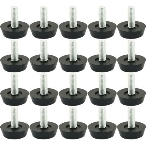 20 Stück M6 x 20 mm verstellbare Möbelfüße, verstellbare Füße, Möbelbeine, Tischbeine, Stuhlgestelle, Bodenschoner, Schrauben, Gleiter (1/4)