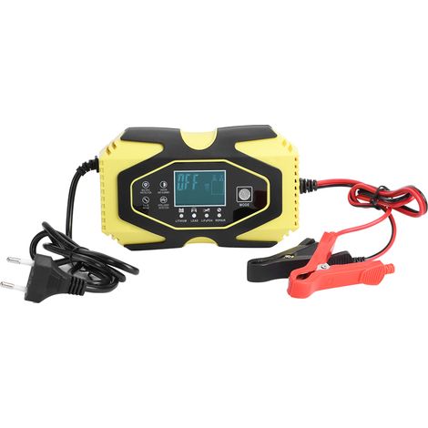 Chargeur rapide AGM 12V 6A 24V 3A pour batterie de moto et voiture, réparation batterie 100V-240V, prise UE (1/5)