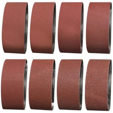 Promotion Bande Abrasive 75X457 mm- Grains 1 X 40/60 & 2 X 80/120/180/240/320/400 Bande de Ponceuse pour le Ponçage, le Polissage et le Dépoussiérage, Idéale pour le Bois (14 Pièces)-- (1/2)