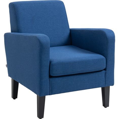 LinenLook Boxy Armchair Blue (1/5)