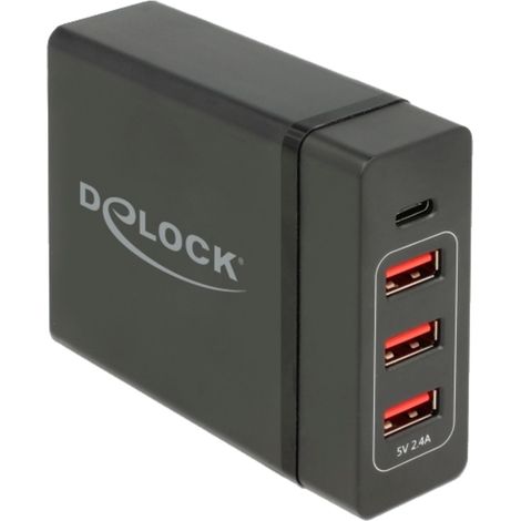 USB Ladegerät 1x USB-C PD + 3x USB-A, 60 Watt Stromquelle: Steckdose
