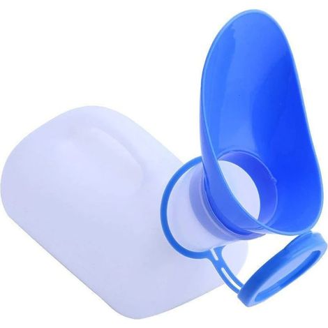 Urinal portable avec design anti-renversement, urinoir de voyage blanc de 24 x 12 cm, pour camping, route et randonnée (1/5)
