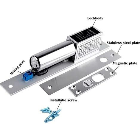 Verrou Électrique 12V à Pêne Encastrable – Serrure Fail Safe avec Protection Surtension Montage Invisible sur Porte Verre Bois Métal Clavier (1/3)