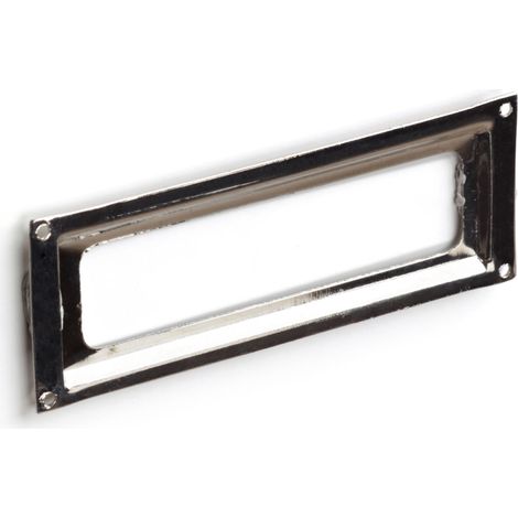 Boite 10 Supports Etiquette Zamak 75x2mm Chrome Poli Ref 7-3518 21 (1/5)