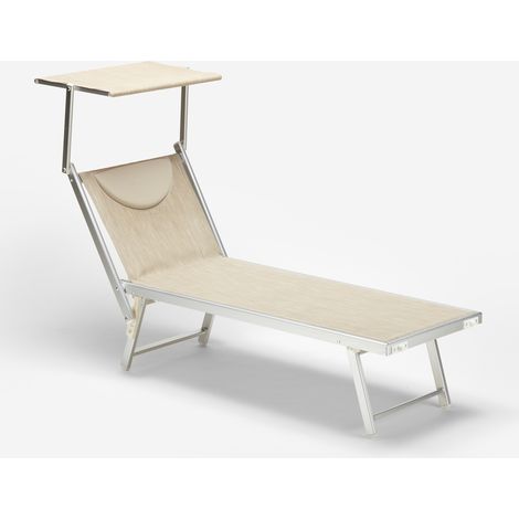 Lettino spiaggia mare prendisole professionale alluminio Santorini - Beige