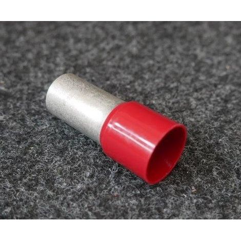 Embout de cablage isolé rouge L44mm pour fil 95mm² max Ø 14.7mm broche 25mm Ferrule (à l'unité)