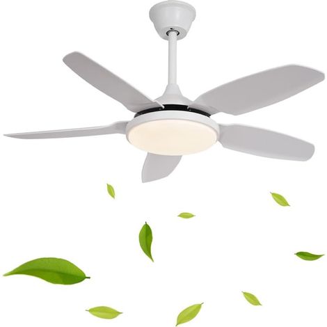 Ventilateur de plafond de 110 cm avec lumière et télécommande, Plafonnier LED à intensité variable avec 3 pales, 6 vitesses, minuterie (1/5)