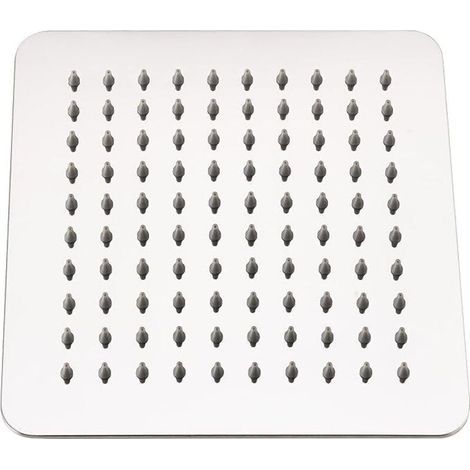 Trimec – Pomme de douche carrée en acier inoxydable 304 – 20x20cm ultra-mince – Résistante au calcaire – Installation facile, orientable à 360° - AISI304