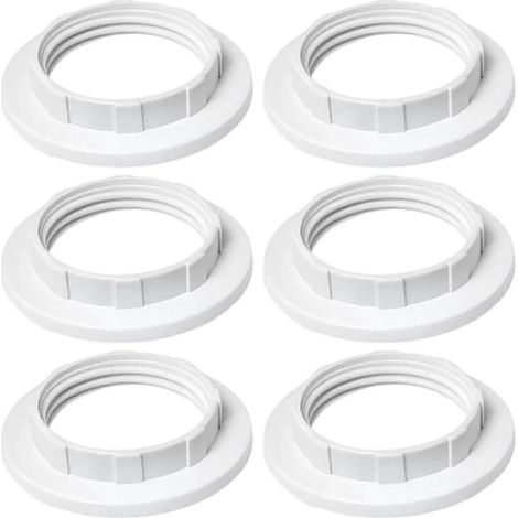 Ensemble de 6 anneaux de fixation pour abat-jour E26/E27, compatibles avec suspensions et lampes de table, blanc ignifugé, réf. : 4642 (1/4)