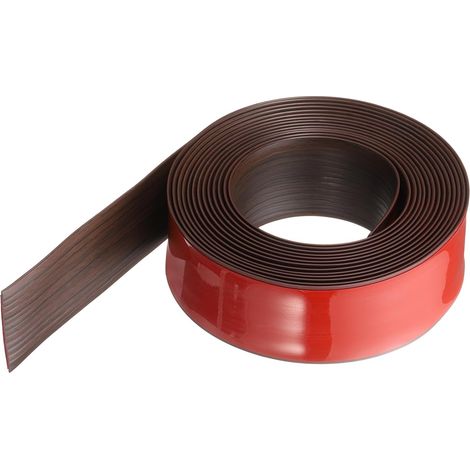 Seuil De Sol 2" 16.5ft Auto-Adhésif Bandes De Sol Stratifié Diviseur Bandes De Revêtement De Sol Bords Durables En PVC Pour Sols Inégaux Carreaux, Grain De Bois Brun Foncé (1/5)