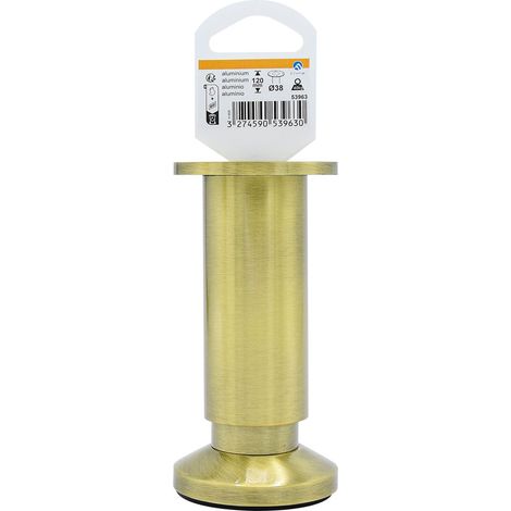 Gamba per mobile rotonda regolabile CIME, alluminio color oro, prodotto non rifinito, altezza massima 14 CIME (1/5)