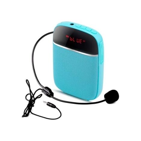 (Fil bleu) Amplificateur vocal Bluetooth HiFi, microphone sans fil, enregistrement haute définition sur carte TF. (1/5)