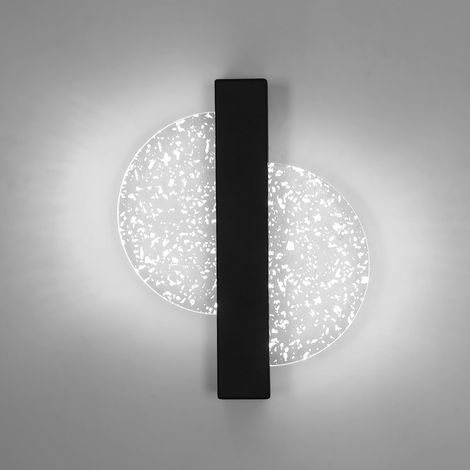 Applique murale design avec feuille d'argent - Noir 7W 6500K lumière blanche froide, luminaire décoratif pour intérieur (1/5)