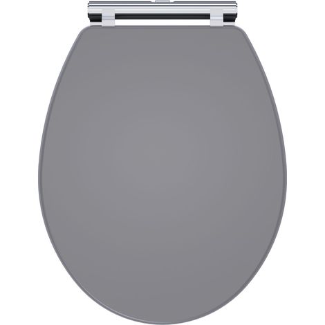 Balterley Swynnerton Traditional Bathroom Soft Close Wooden Toilet Seat, Satin Grey
