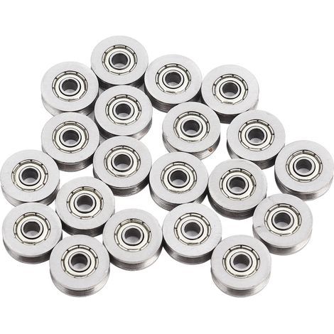 20 roulements à billes à gorge V 3x12x4mm pour système de guidage linéaire et rails (1/5)
