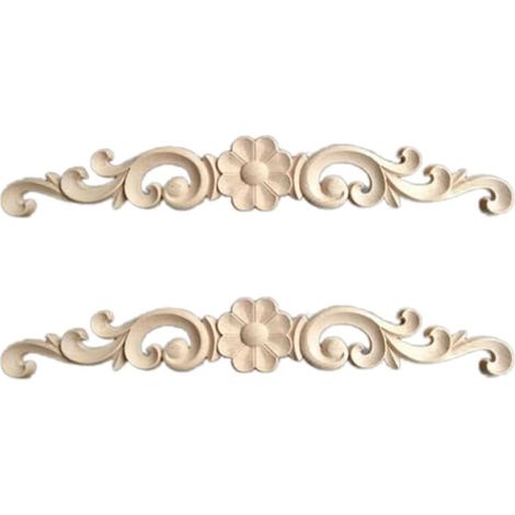 2 Pièces Applique en Bois Sculptée pour Porte et Armoire (1/5)