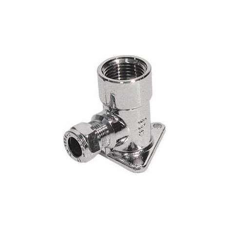 GOMITO A 90° CON FLANGIA CROMATO Misura: Diam. 12 x 1/2
