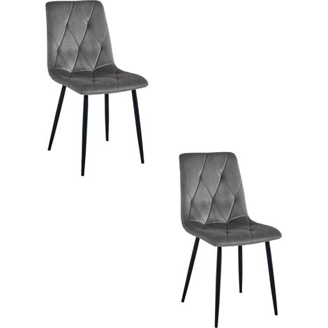 Silla Libra - terciopelo gris oscuro / patas negras x 2 (1/5)