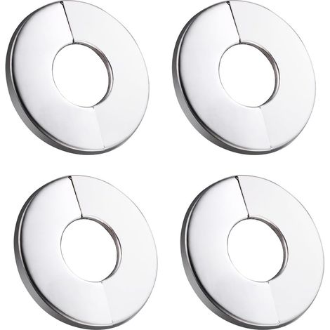 Rosace Cache-Tuyau - Lot de 4 - Acier Inoxydable - Clip Split 24mm - Radiateur Robinet - Diamètre 65mm (1/5)