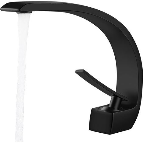 G3/8 Schwarze Badarmatur, Messing-Waschtischmischer, Warm- und Kaltwasser für Bad, WC oder Gäste-WC (1/5)