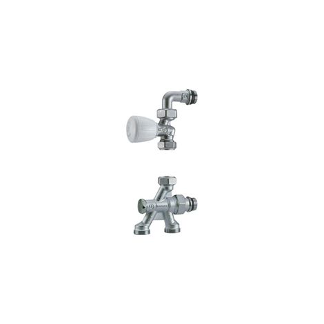 Giacomini – Robinet thermostatisable monotube 1/2'' – Vanne papillon 4 voies – Douille auto-étanche – Pression max 10 bar – Pour circuit monotube