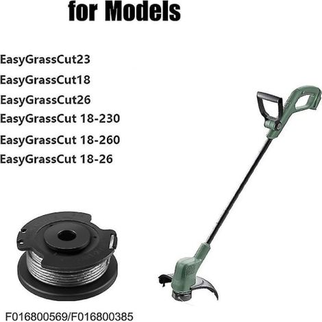 Compatible avec Bosch EasyGrassCut 23, 26, 18, 18-230, 18-260 et 18-26, kit avec 6 bobines de fil de coupe-bordures. (1/5)