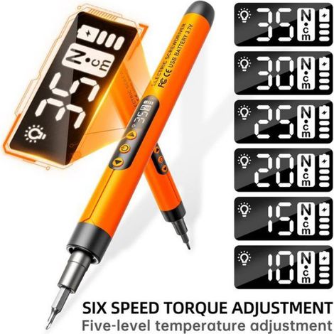 Tournevis Électrique - 47 Embouts - Sans Fil - Réglage Couple - Kit Réparation Multifonction - Gris - 1 Pièce (1/5)