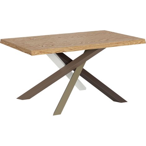 Tavolo Fisso 140x90 cm Versalux Rovere Scortecciato Gambe Multicolore 4/C