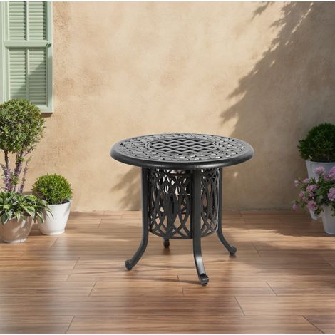Mesa jardín auxiliar con cubitera aluminio 55x49 cm OKMYHOME (1/5)