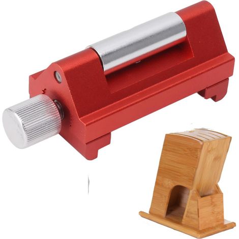 Guide d'affûtage professionnel angle fixe bois, guide rabots burins + porte-couteau cuisine, bloc bambou rangement couteaux maison (1/5)
