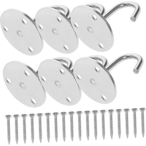 6 crochets plafond - inox - pour rangement et format compact (1/5)