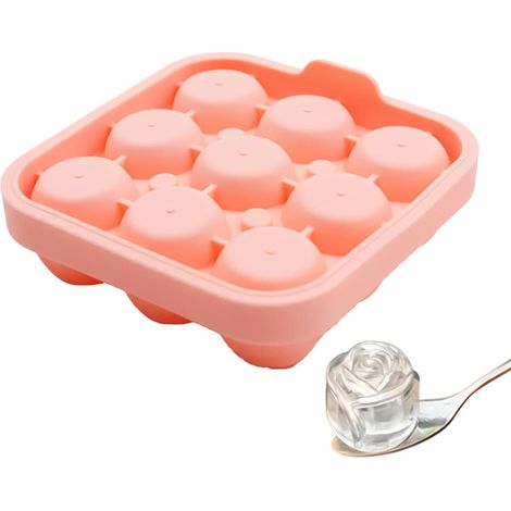 à Glaçons Moule 9 Cavités Rose Qualité Alimentaire (1/5)