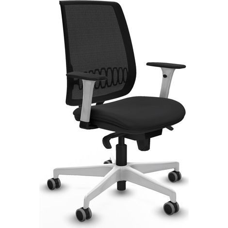 Chaise de bureau piqueras y crespo Alares noir nylon cuir (1/2)