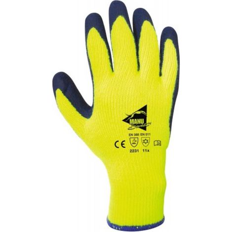 Gants de manutention acrylique enduction latex – Protection thermique EN 511 – Adhérence renforcée pour milieu humide – Taille 11 – Manusweet - TAC30R (1/2)